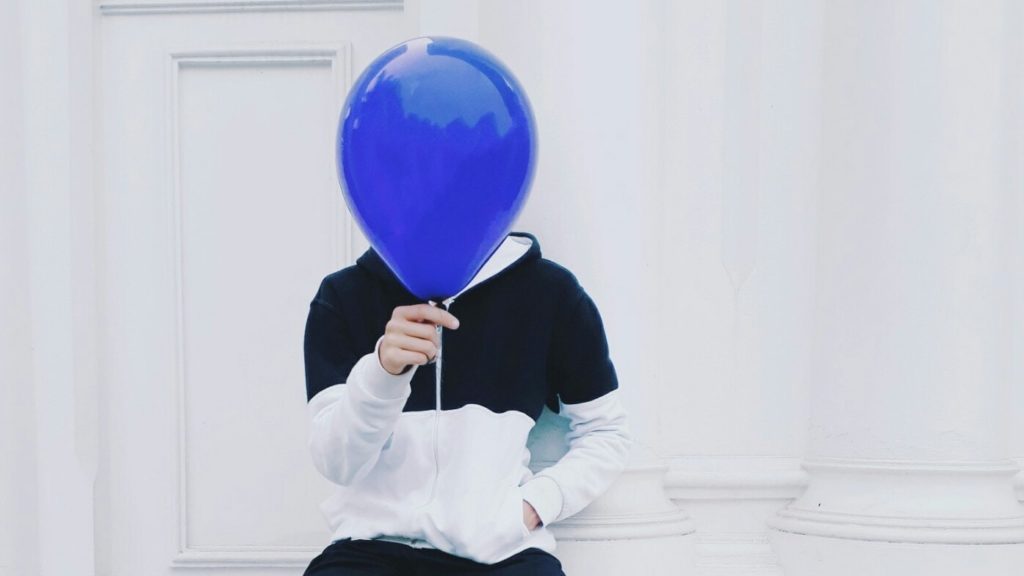 Balloon guy unknown like a new banking client up for KYC