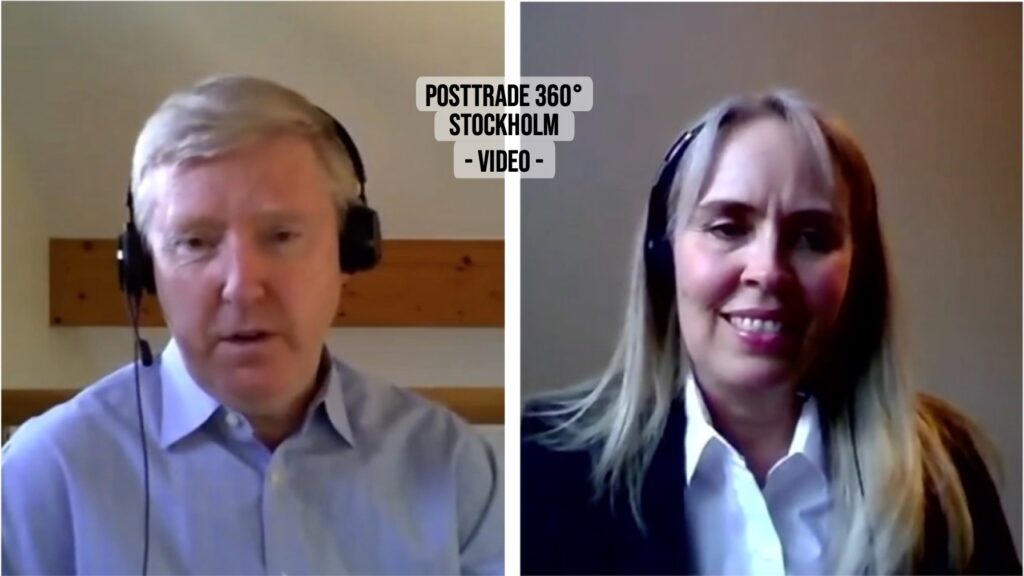 BNY Mellon’s Brian McMahon and Paula Avraamides, at PostTrade 360° Stockholm 2021.