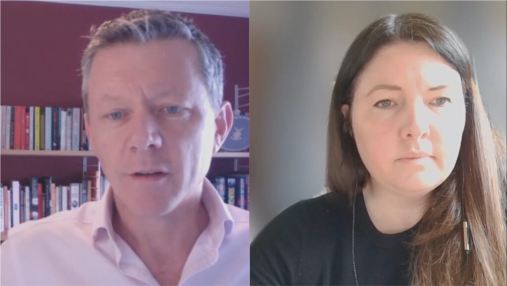 Scott Lucas and Olivia Vinden at PostTrade 360° Stockholm 2021.