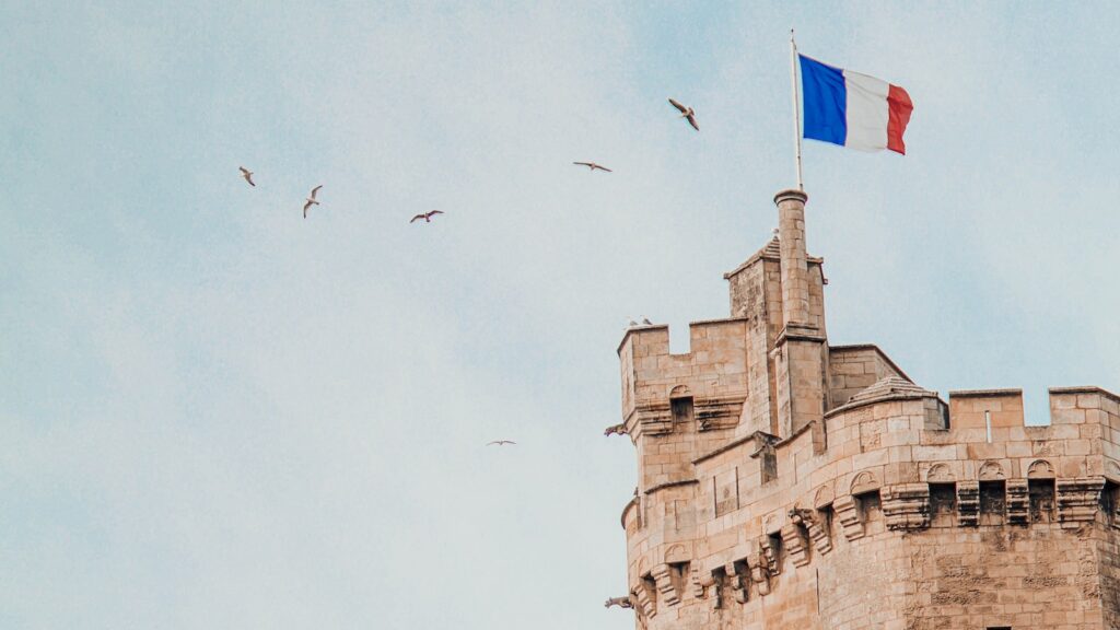 French flag in sway.